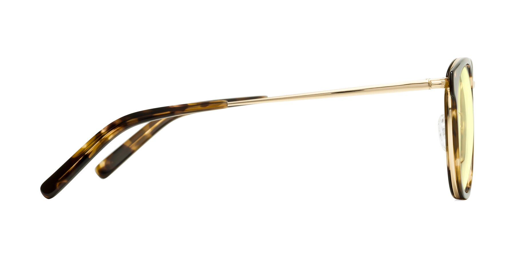 Side of Callie in Tortoise-Gold with Light Yellow Tinted Lenses