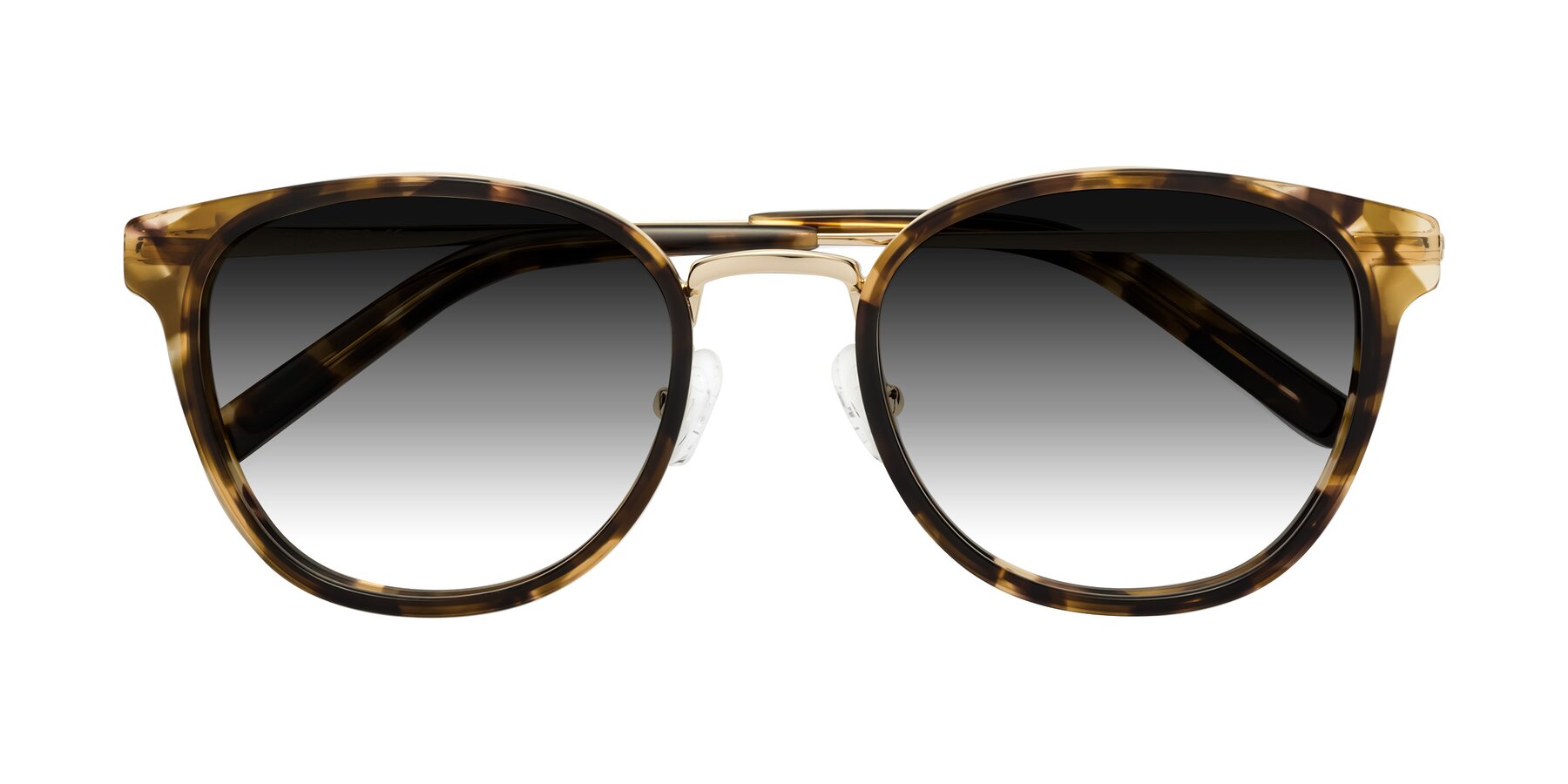Folded Front of Callie in Tortoise-Gold with Gray Gradient Lenses