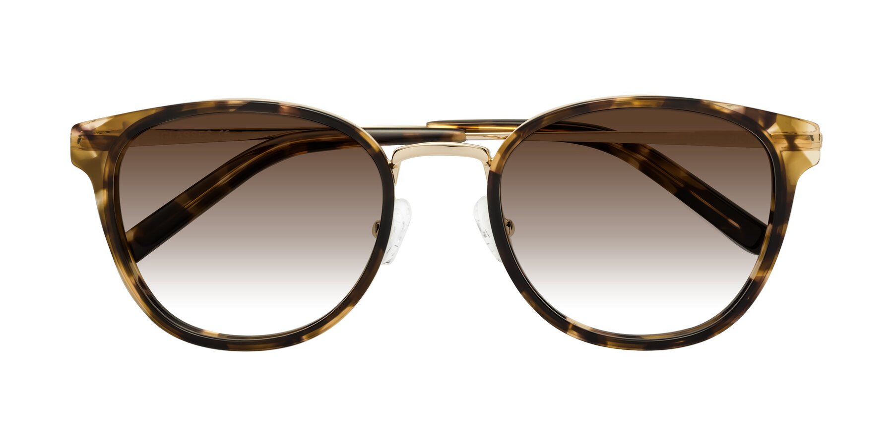 Folded Front of Callie in Tortoise-Gold with Brown Gradient Lenses