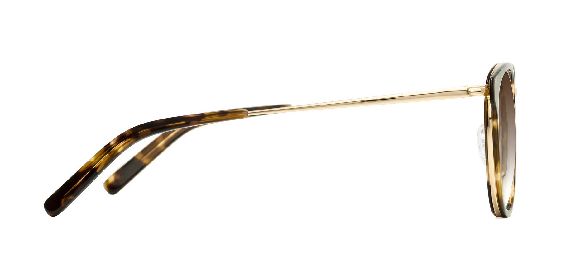 Side of Callie in Tortoise-Gold with Brown Gradient Lenses