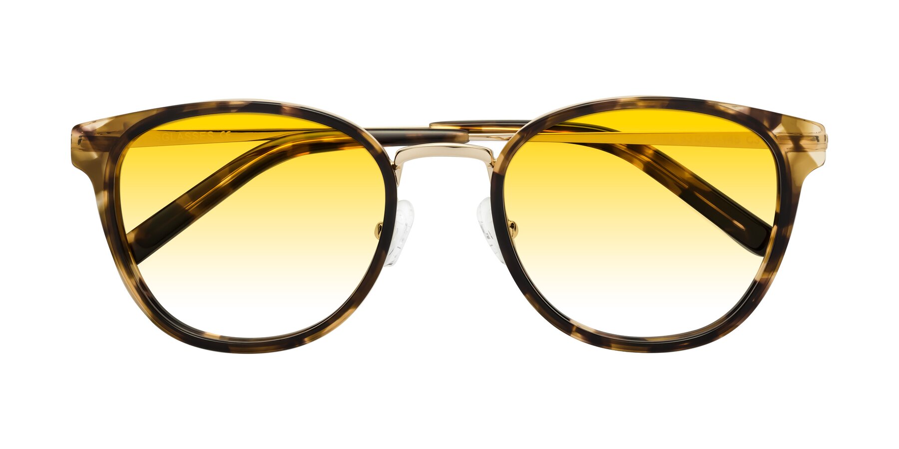 Folded Front of Callie in Tortoise-Gold with Yellow Gradient Lenses