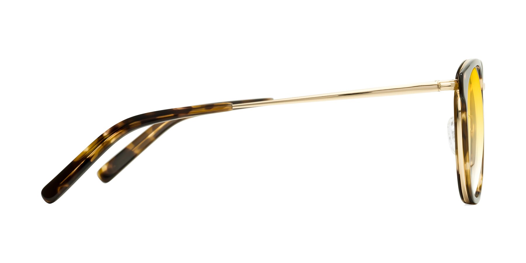 Side of Callie in Tortoise-Gold with Yellow Gradient Lenses