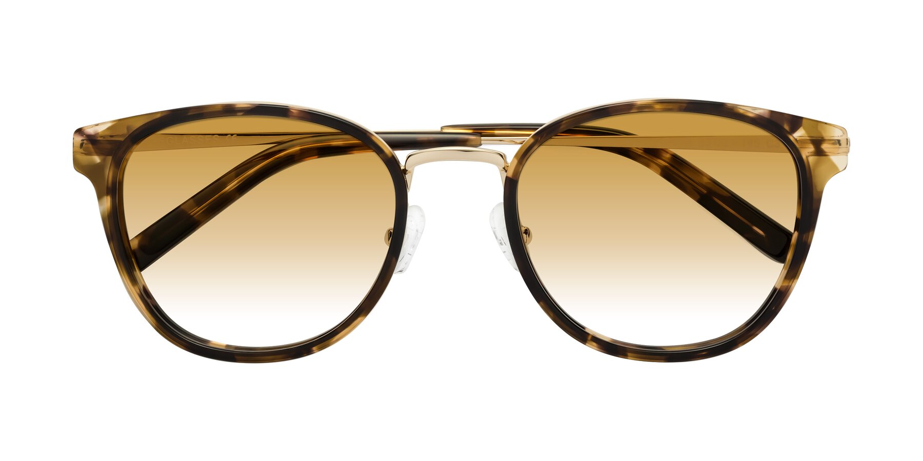 Folded Front of Callie in Tortoise-Gold with Champagne Gradient Lenses