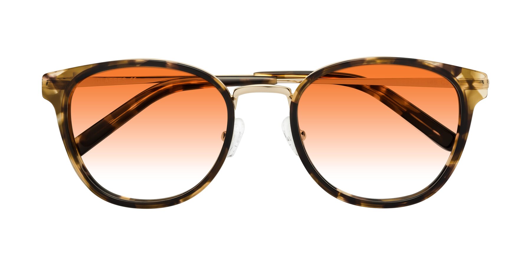 Folded Front of Callie in Tortoise-Gold with Orange Gradient Lenses