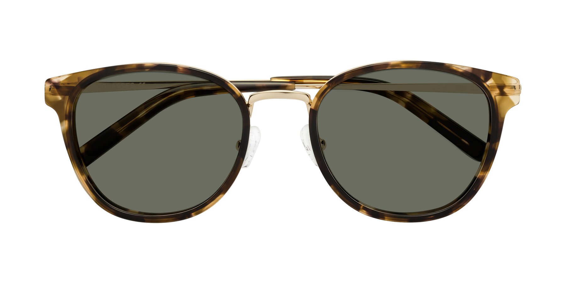 Folded Front of Callie in Tortoise-Gold with Gray Polarized Lenses