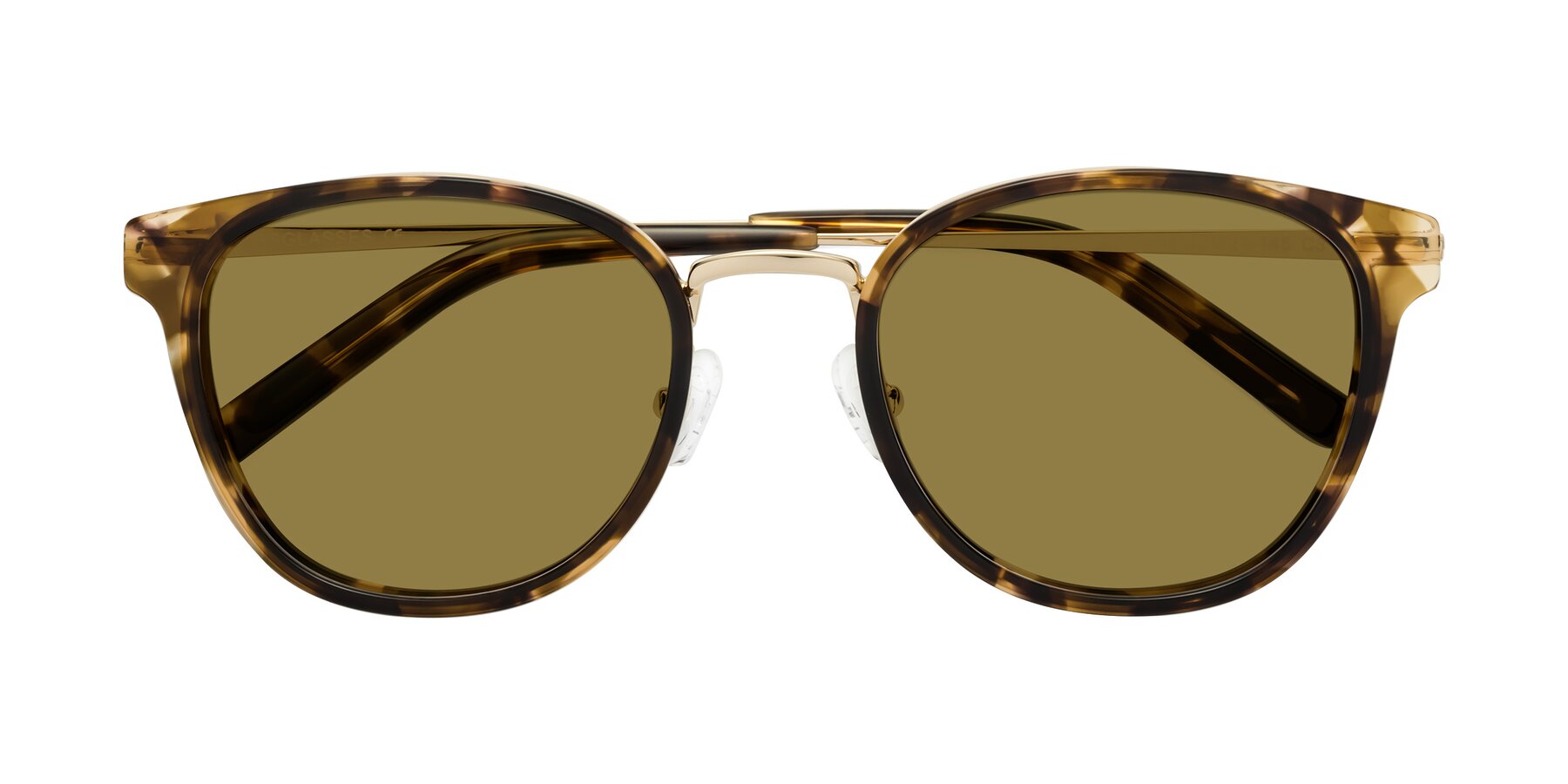 Folded Front of Callie in Tortoise-Gold with Brown Polarized Lenses
