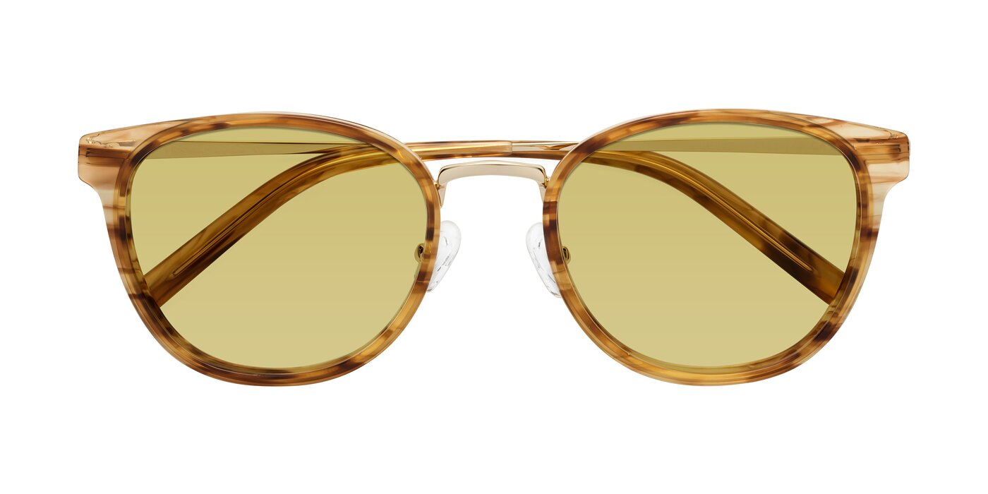 Callie - Amber Striped Tinted Sunglasses