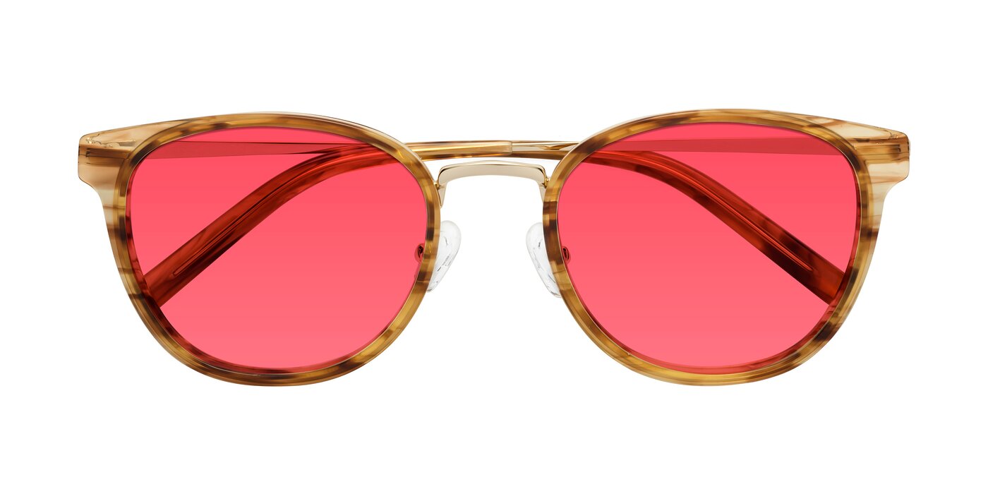 Callie - Amber Striped Tinted Sunglasses