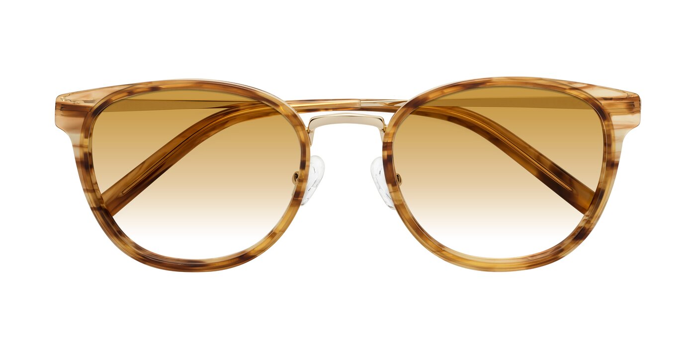 Callie - Amber Striped Gradient Sunglasses