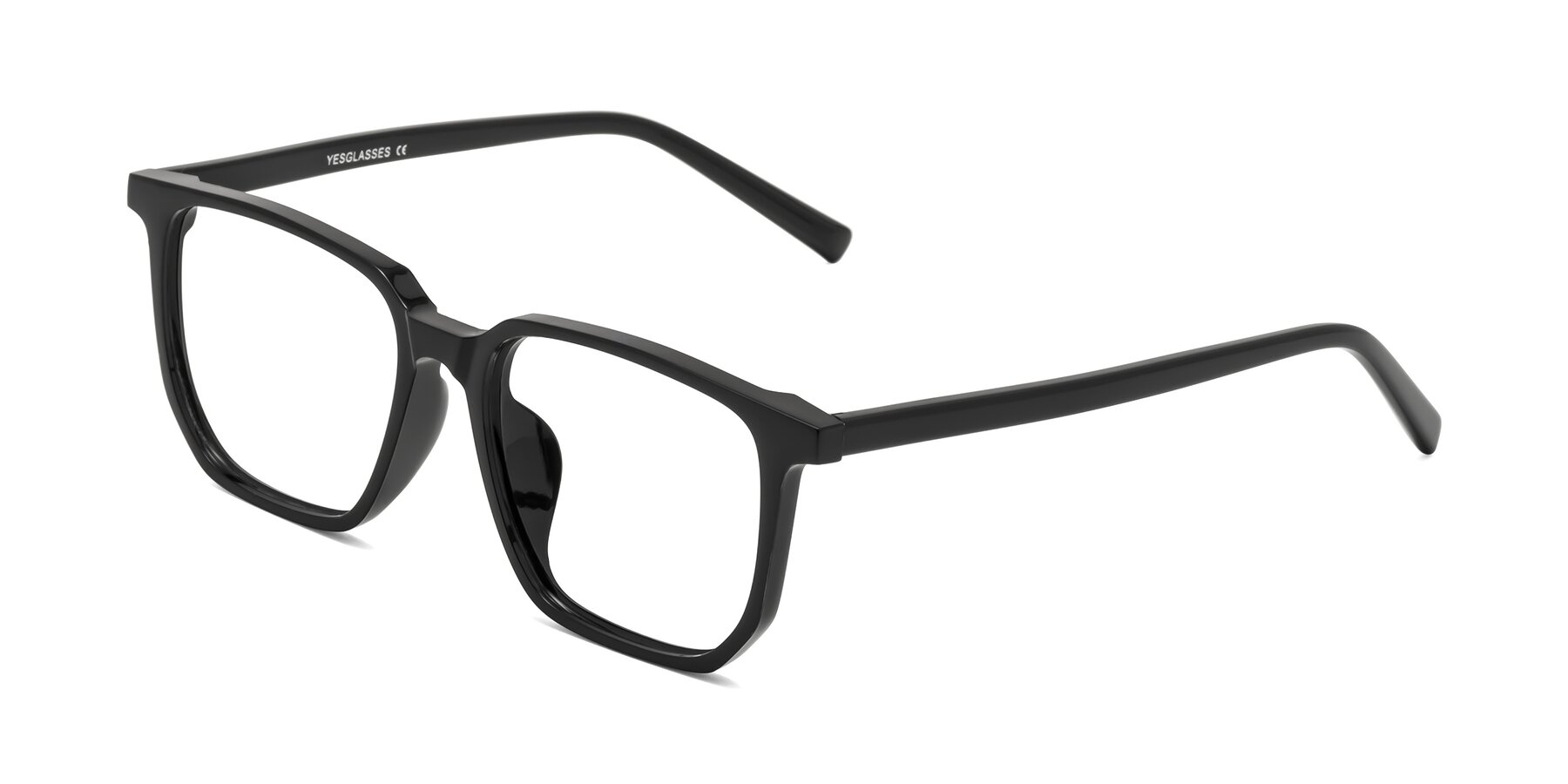 Angle of Brave in Black with Clear Reading Eyeglass Lenses