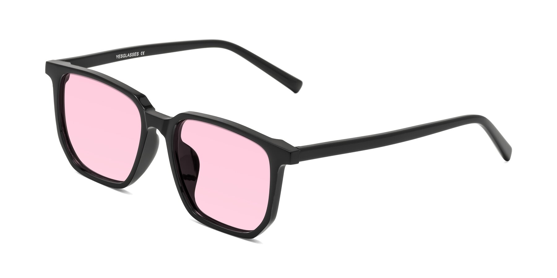 Angle of Brave in Black with Light Pink Tinted Lenses