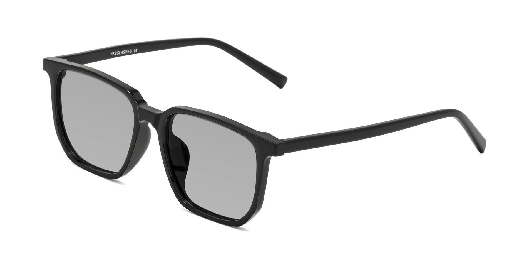 Angle of Brave in Black with Light Gray Tinted Lenses