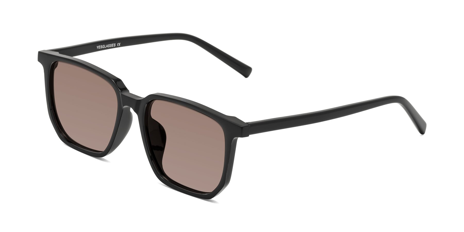 Angle of Brave in Black with Medium Brown Tinted Lenses