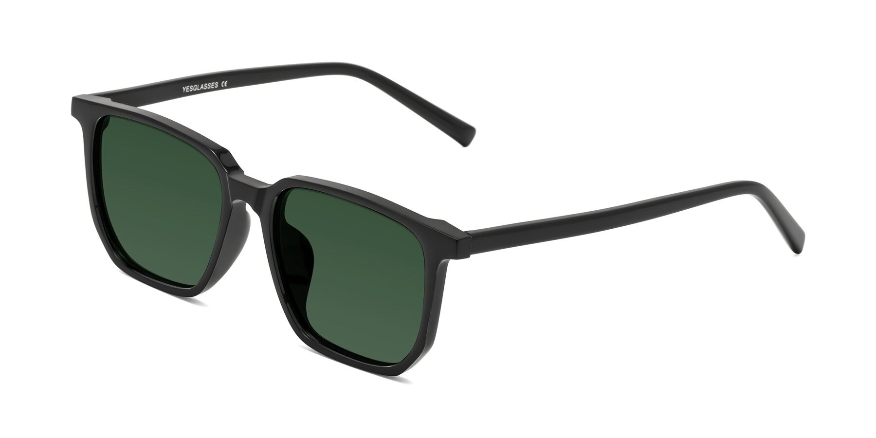 Angle of Brave in Black with Green Tinted Lenses