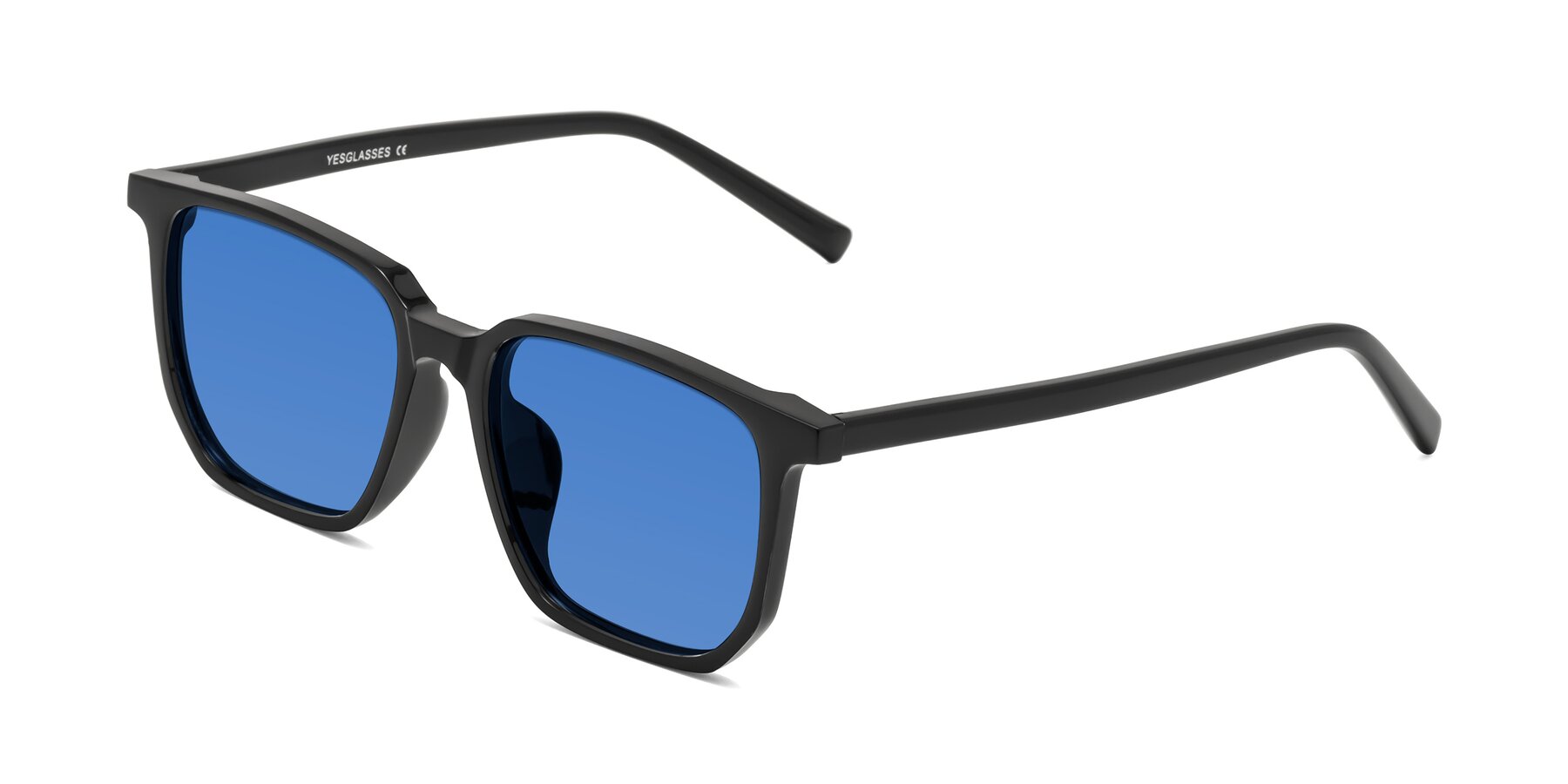 Angle of Brave in Black with Blue Tinted Lenses