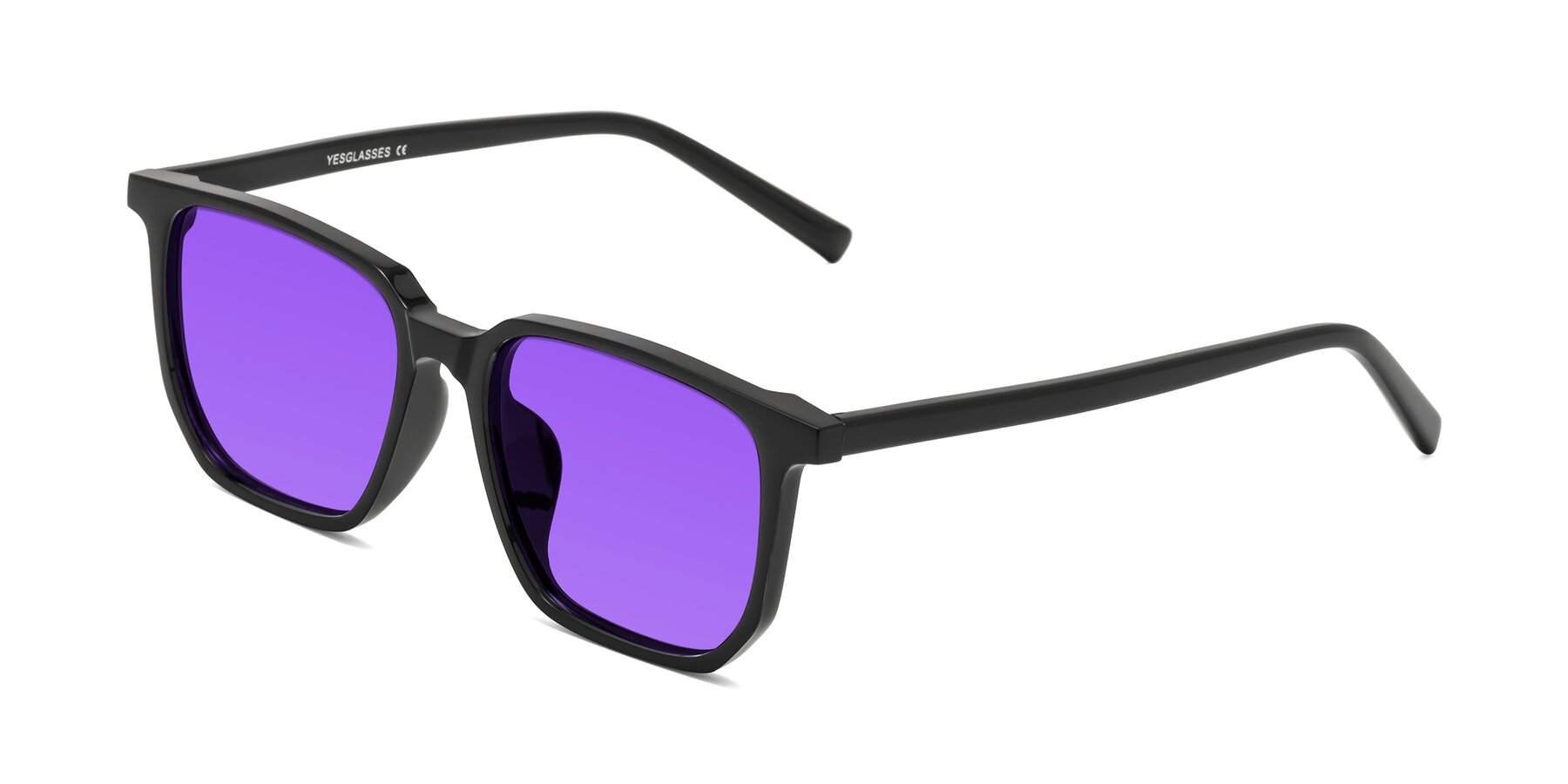 Angle of Brave in Black with Purple Tinted Lenses