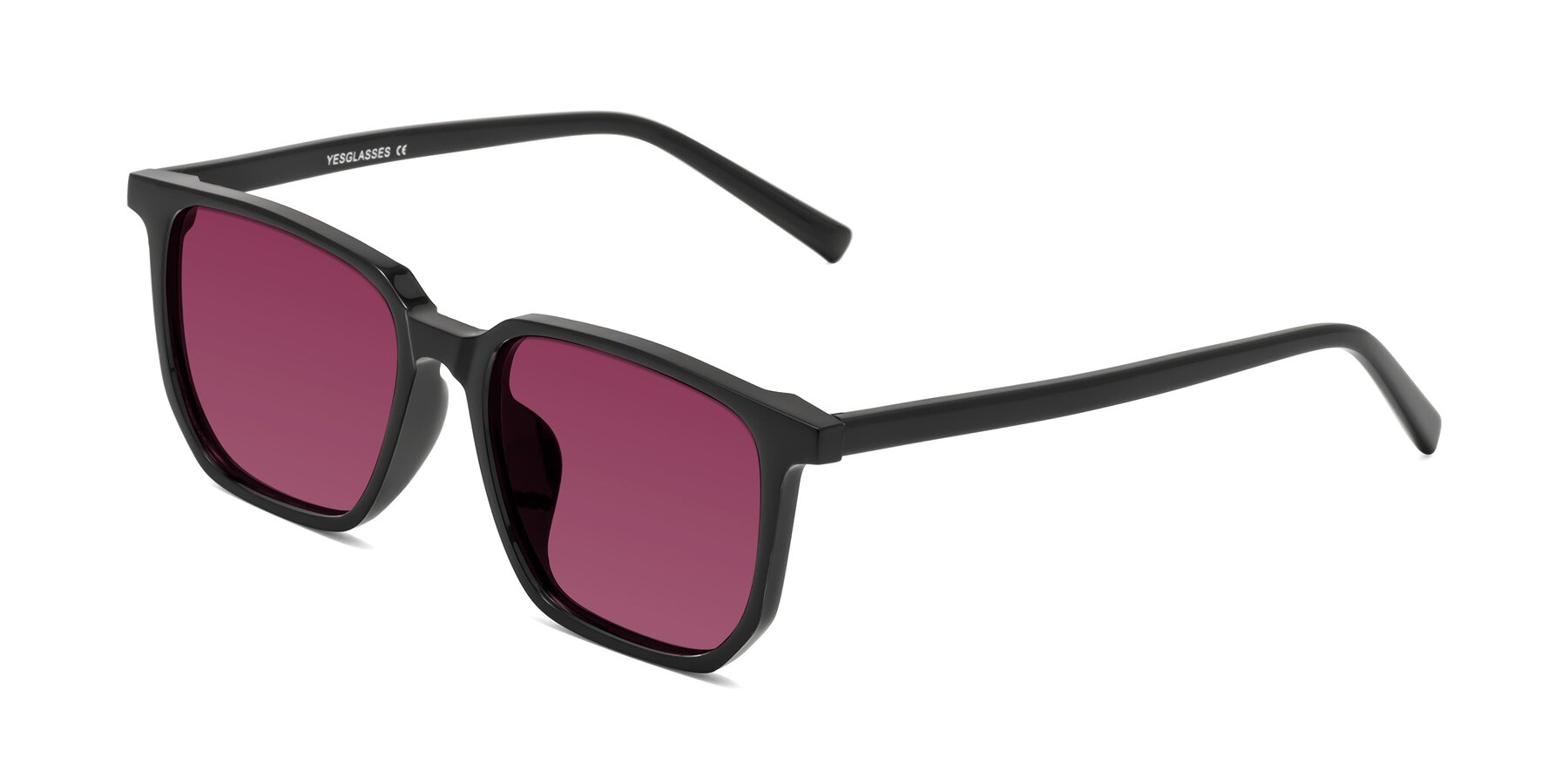 Angle of Brave in Black with Wine Tinted Lenses