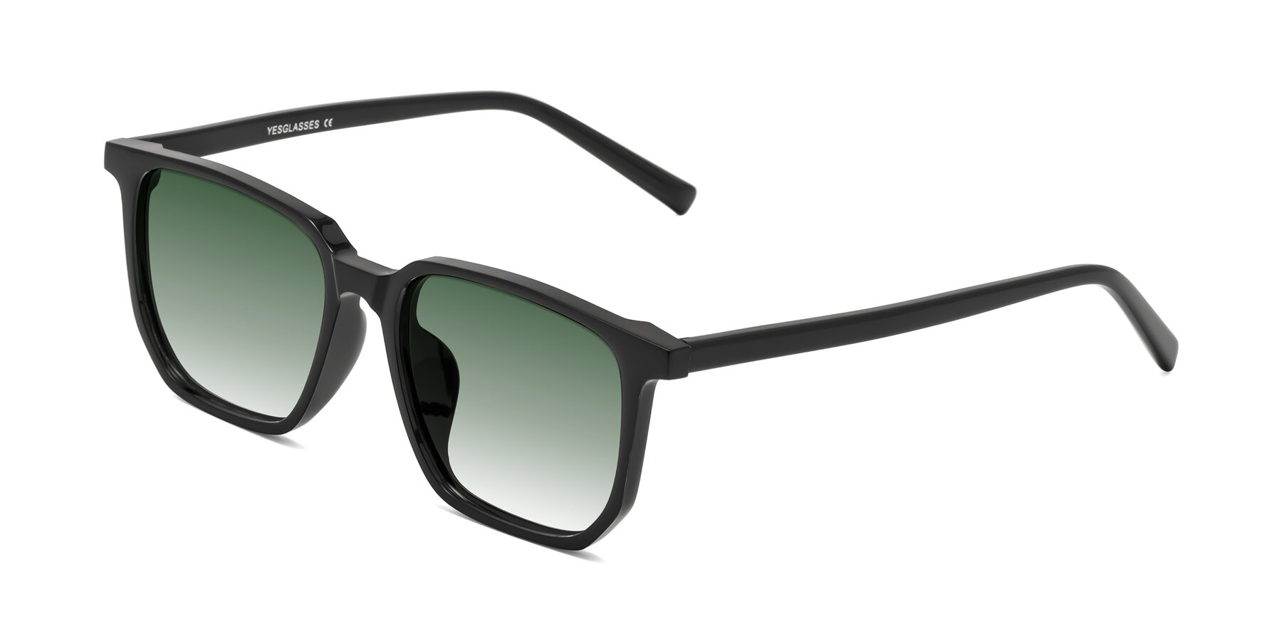 Angle of Brave in Black with Green Gradient Lenses
