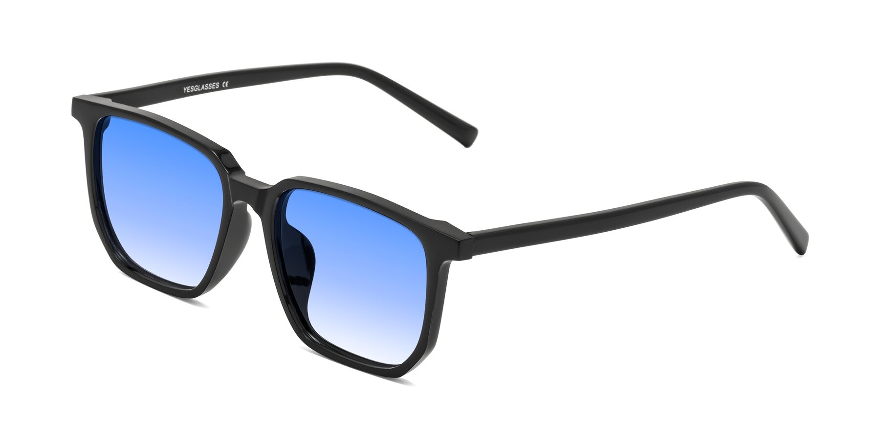Angle of Brave in Black with Blue Gradient Lenses