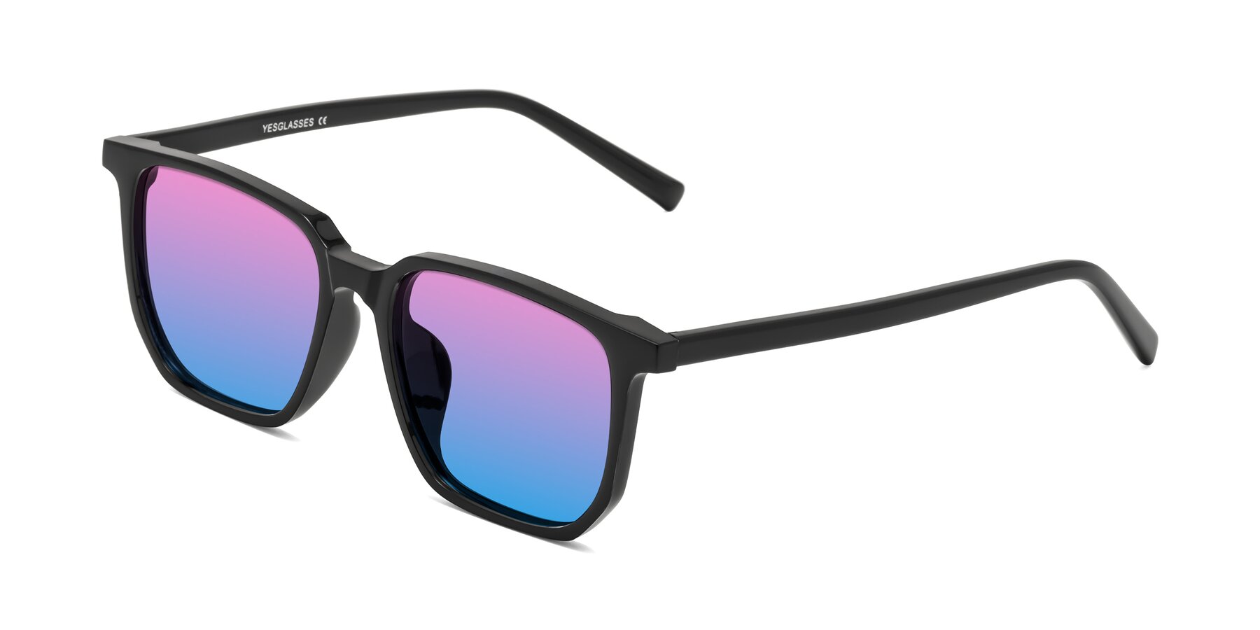 Angle of Brave in Black with Pink / Blue Gradient Lenses