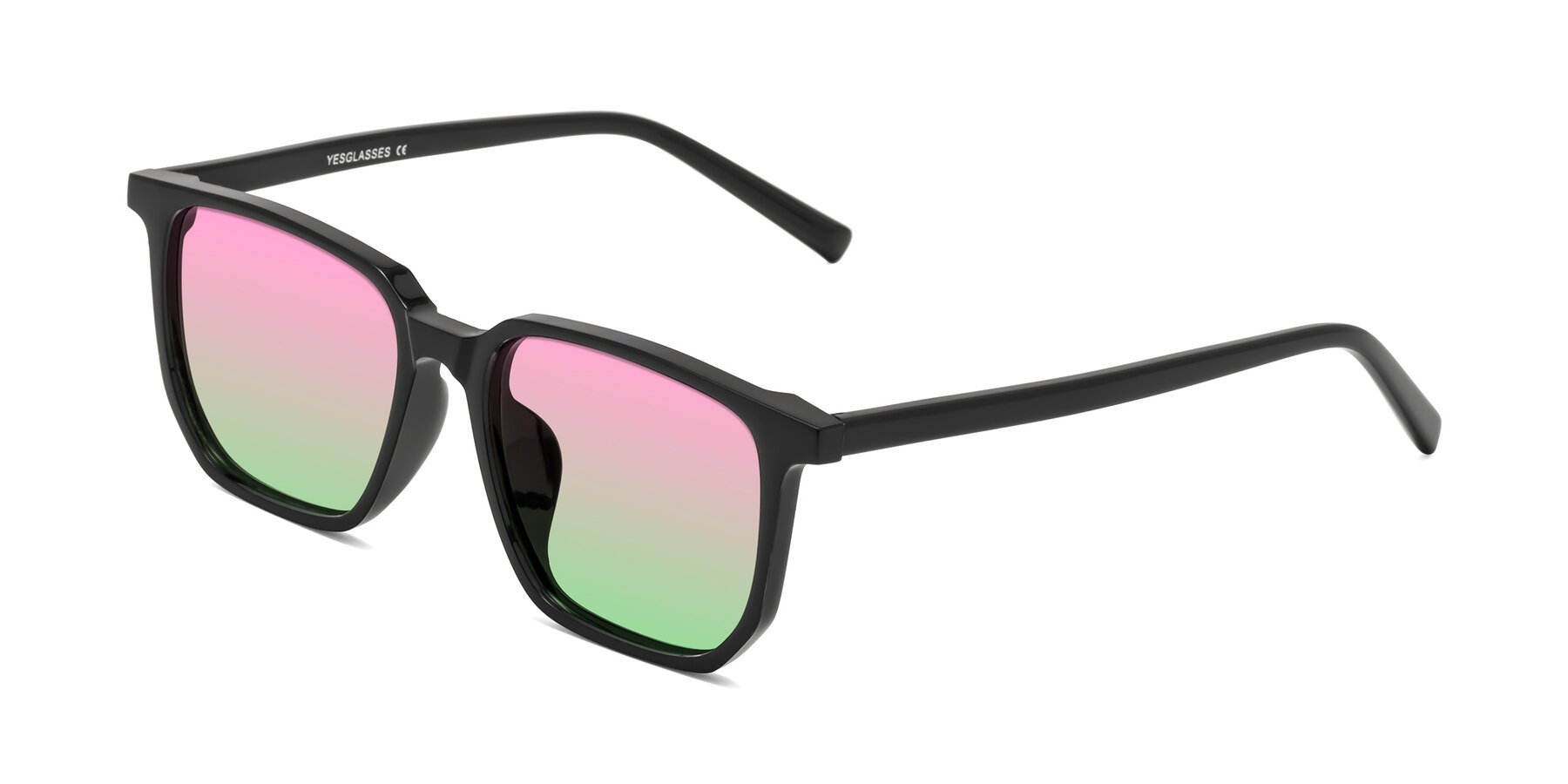 Angle of Brave in Black with Pink / Green Gradient Lenses