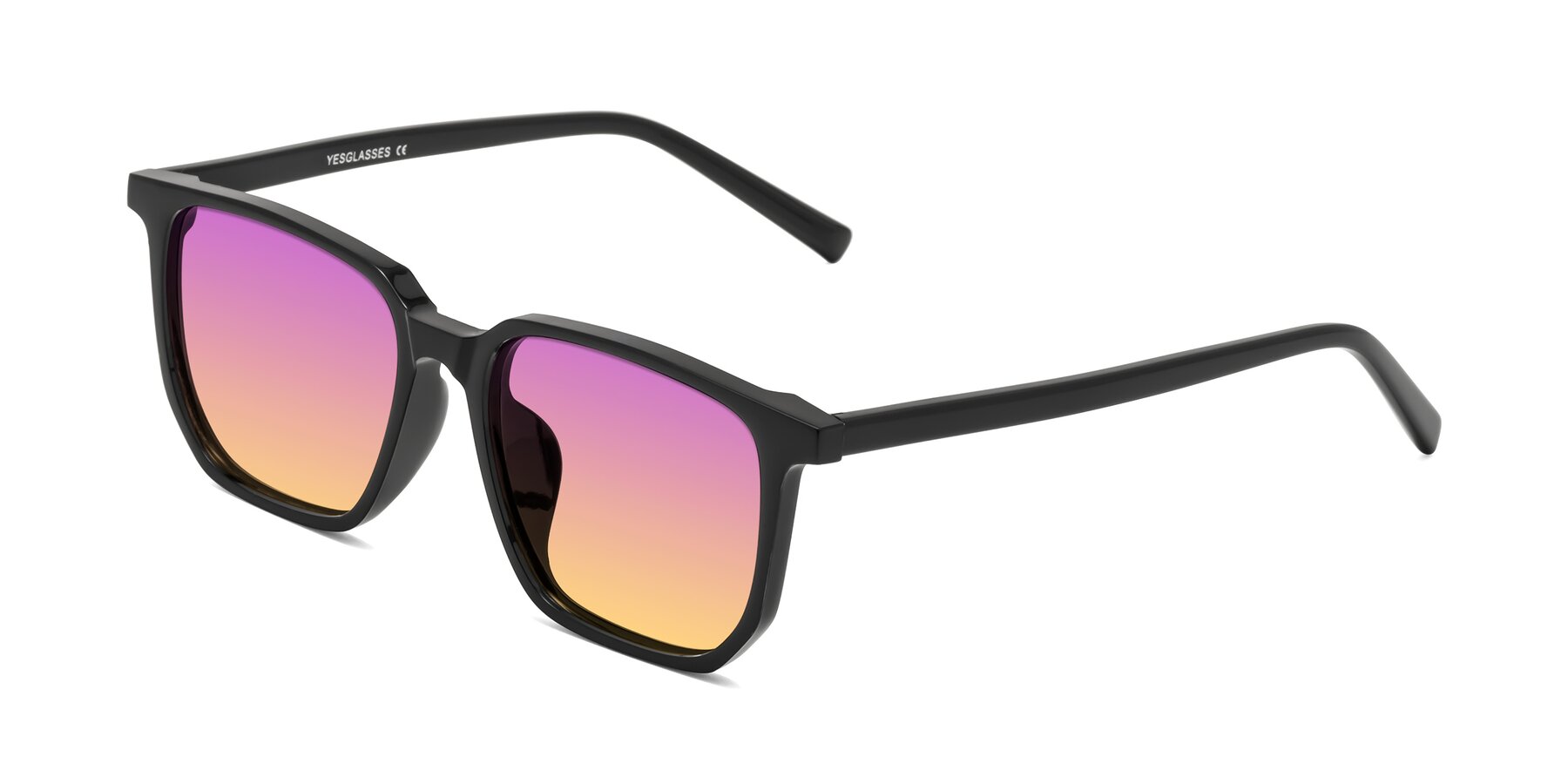 Angle of Brave in Black with Purple / Yellow Gradient Lenses