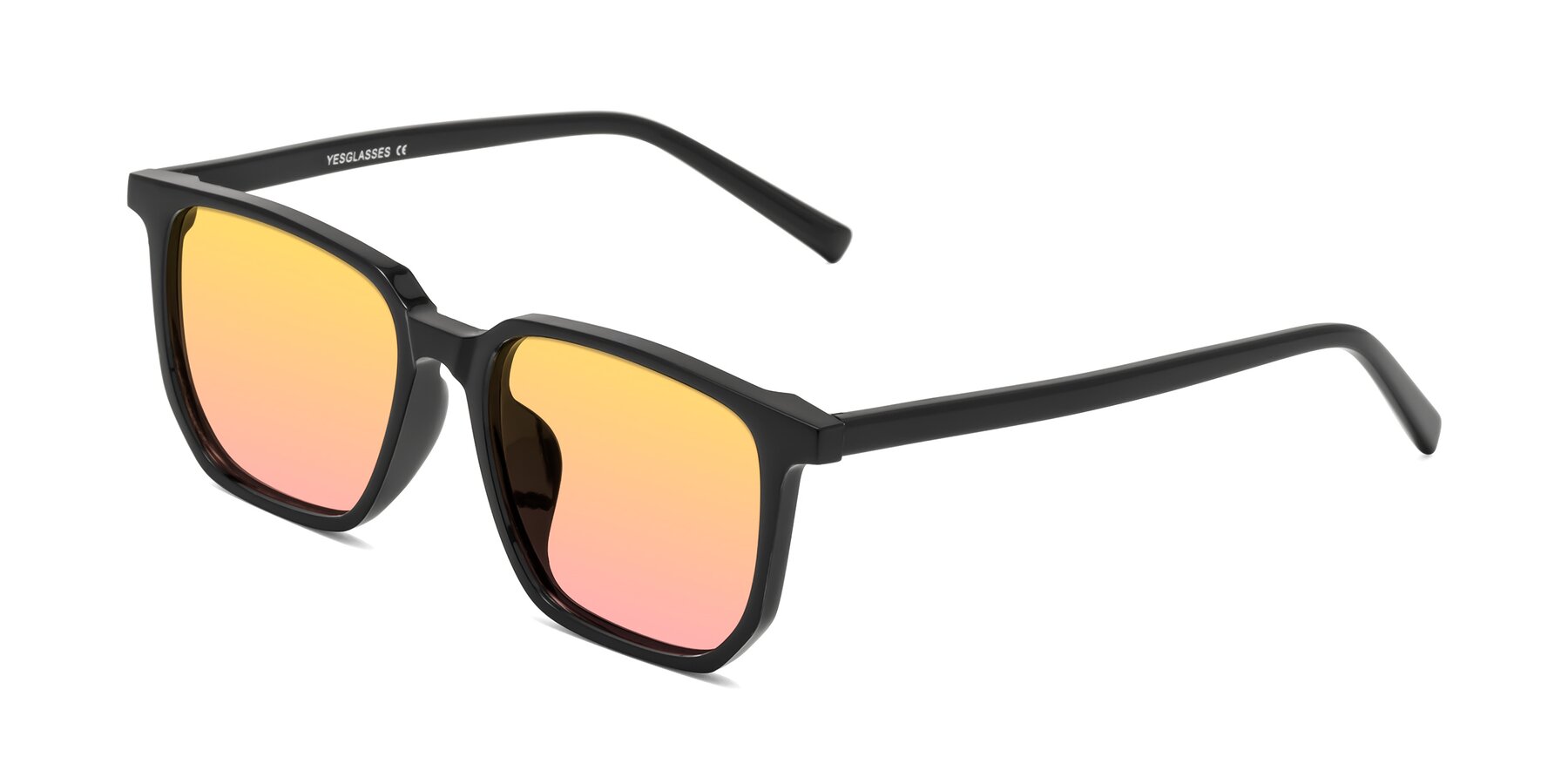 Angle of Brave in Black with Yellow / Pink Gradient Lenses