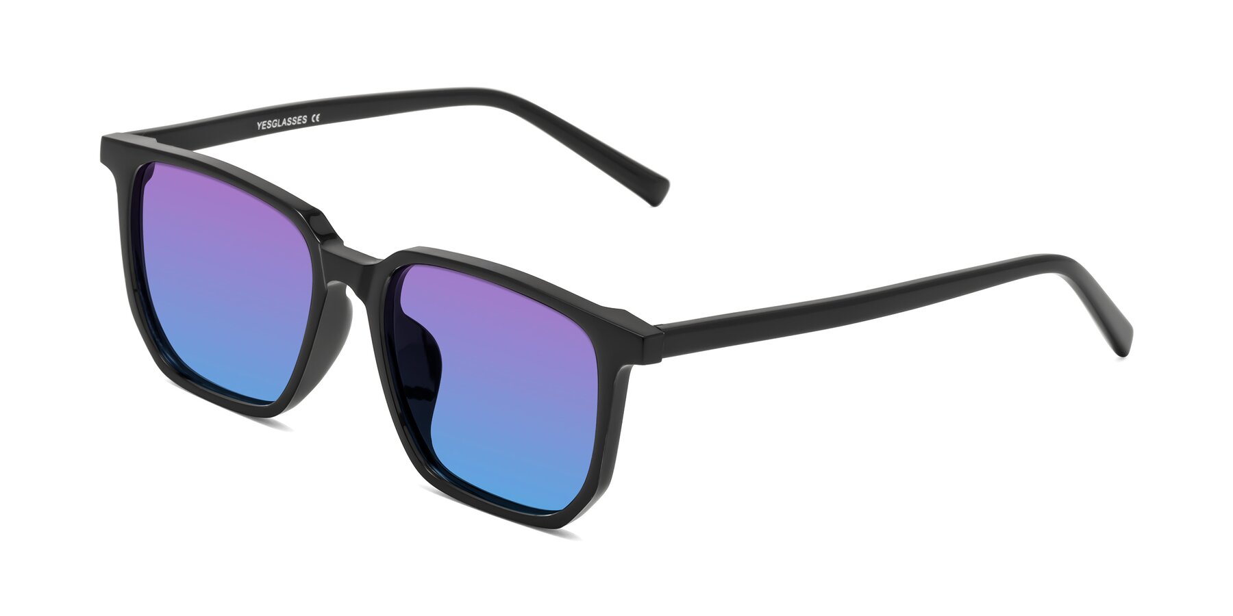 Angle of Brave in Black with Purple / Blue Gradient Lenses