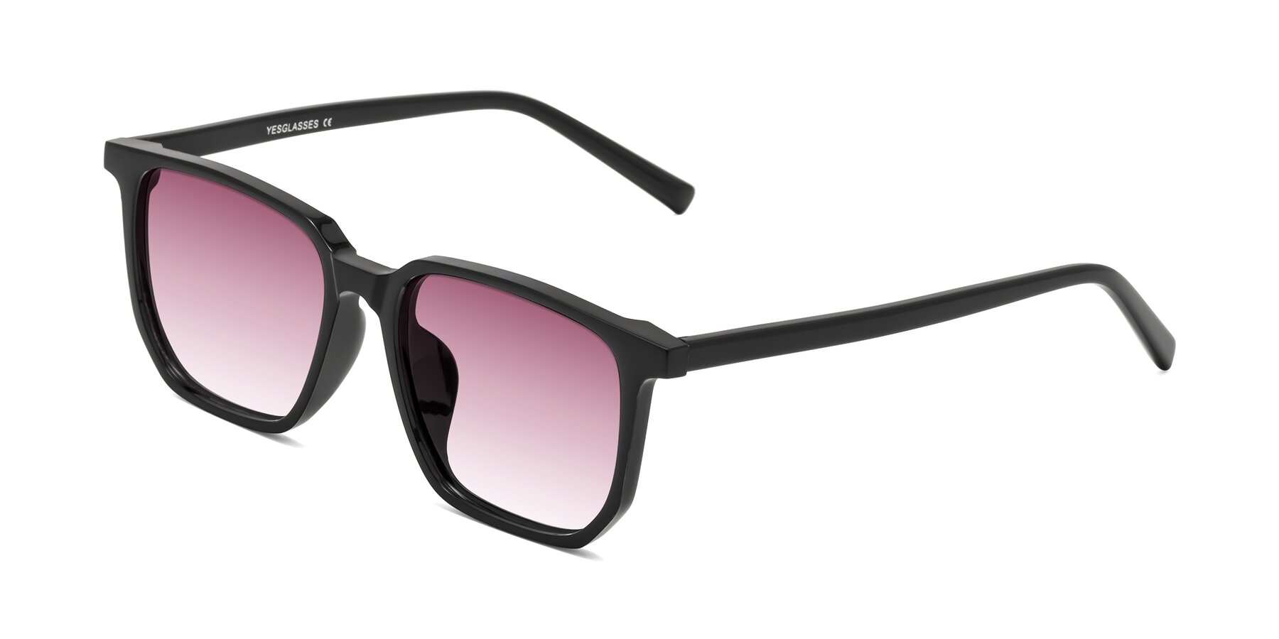 Angle of Brave in Black with Wine Gradient Lenses