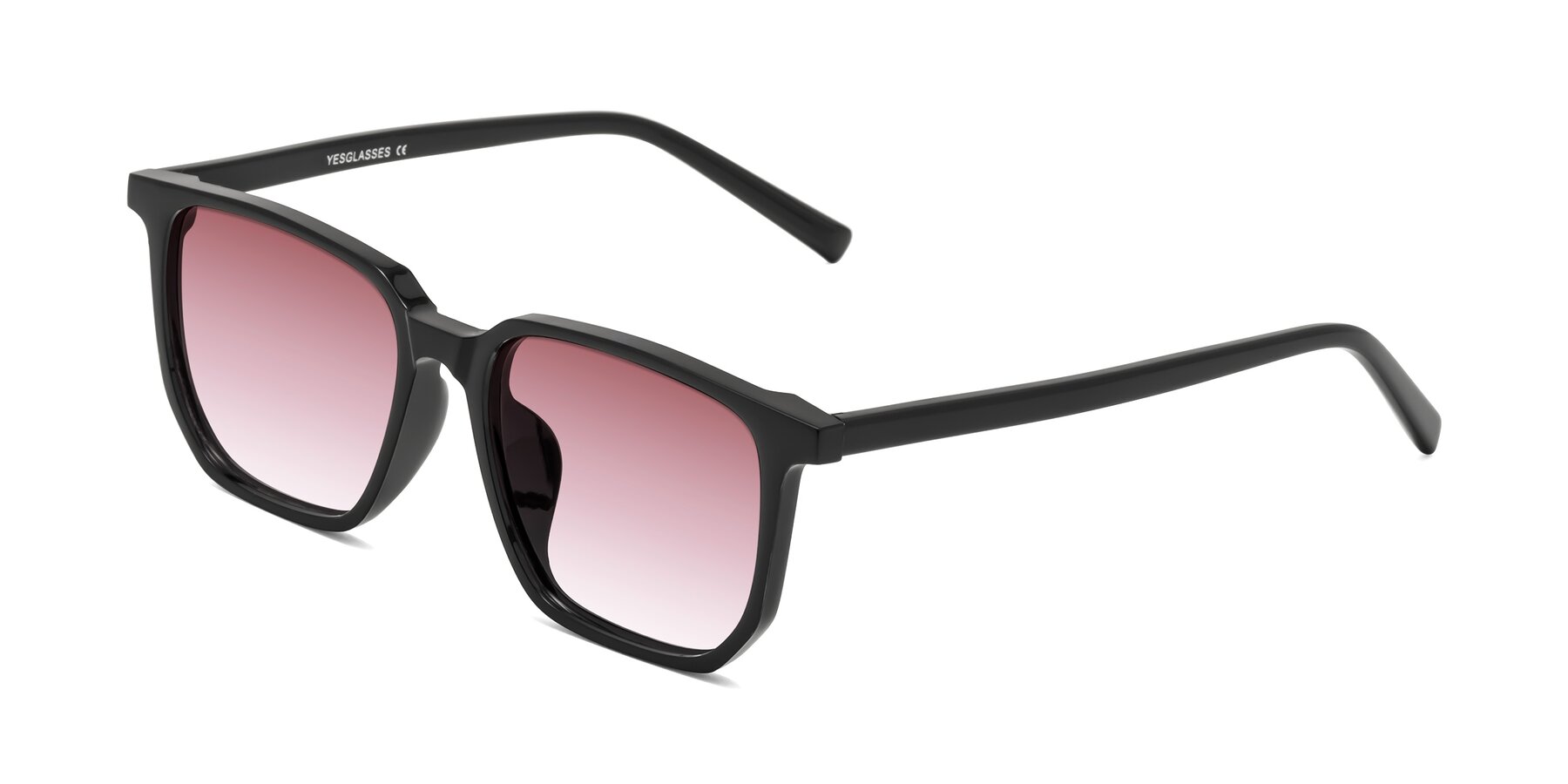 Angle of Brave in Black with Garnet Gradient Lenses