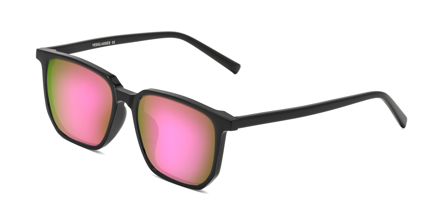Angle of Brave in Black with Pink Mirrored Lenses