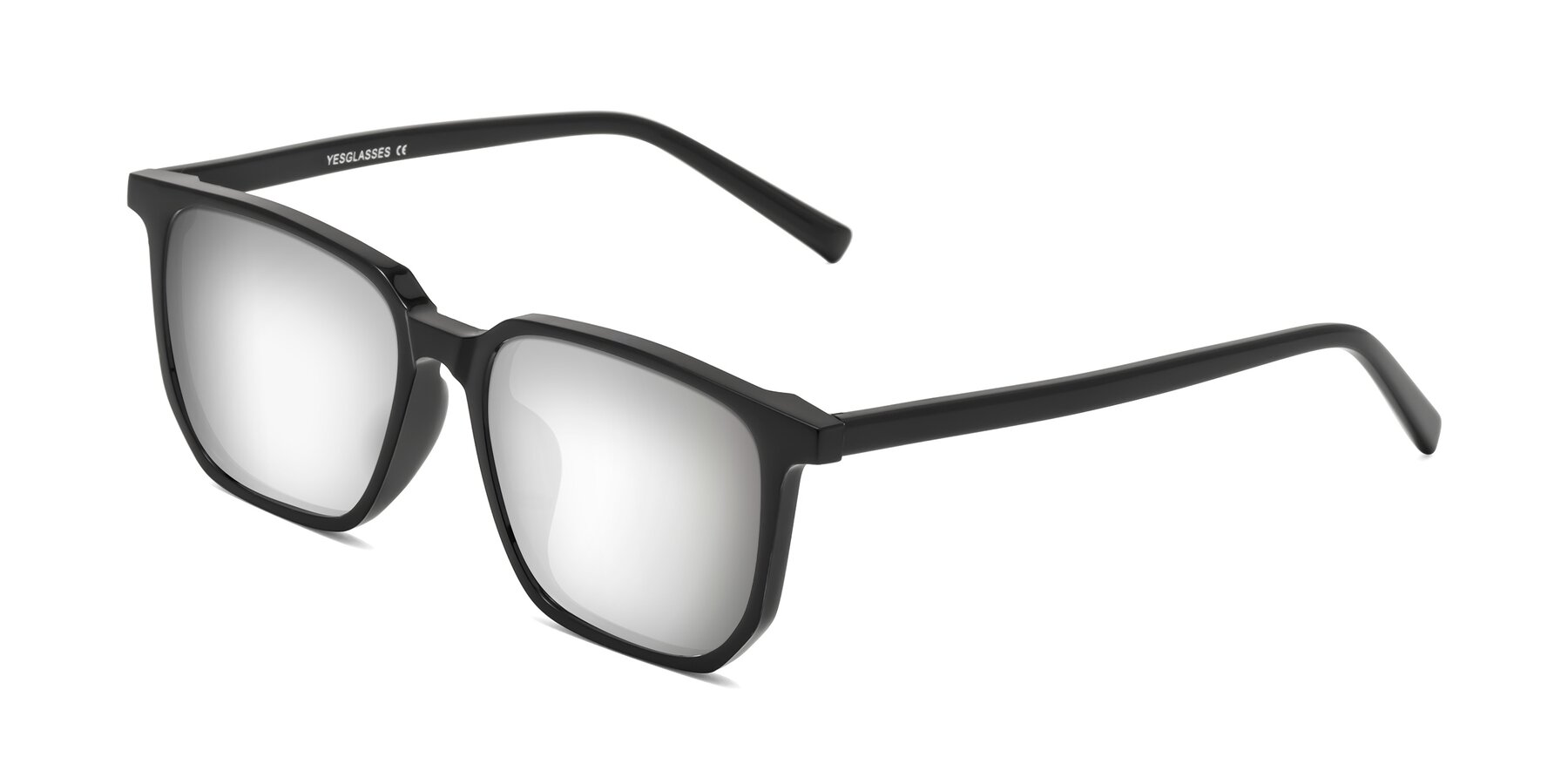 Angle of Brave in Black with Silver Mirrored Lenses