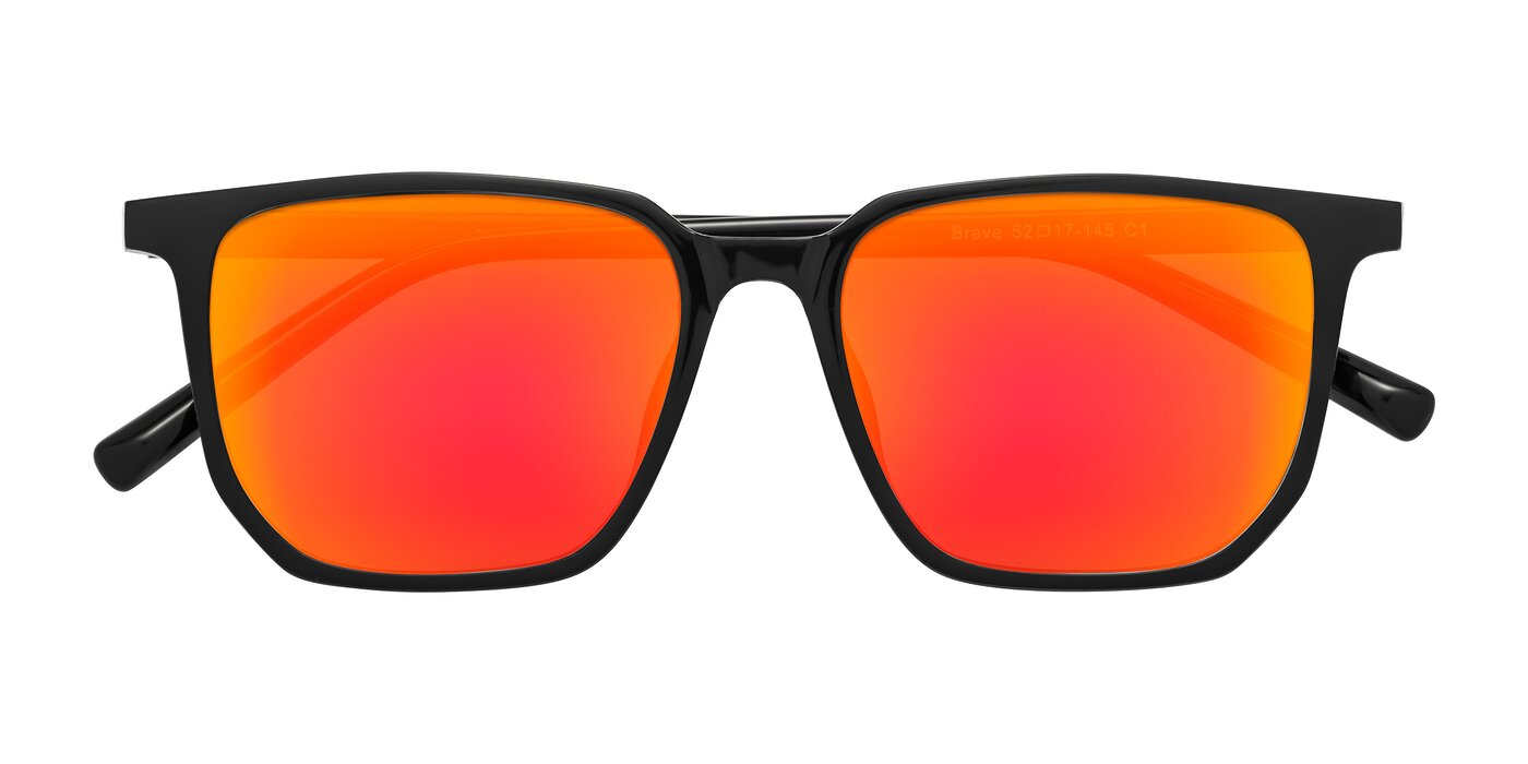 Brave - Black Flash Mirrored Sunglasses