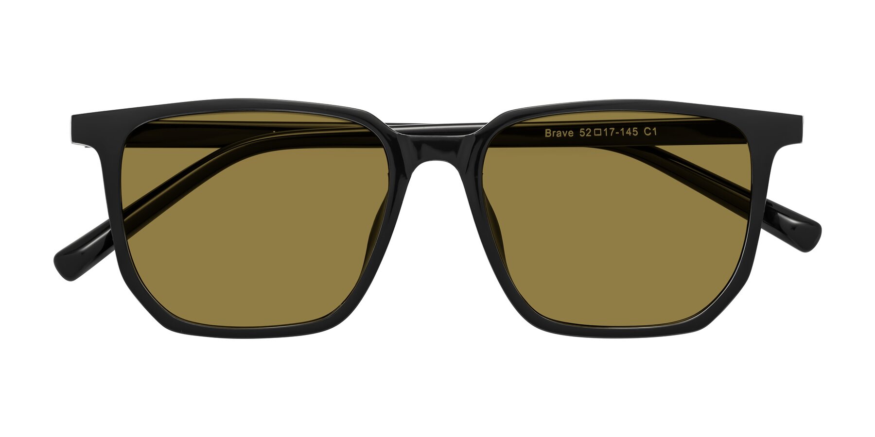 Folded Front of Brave in Black with Brown Polarized Lenses