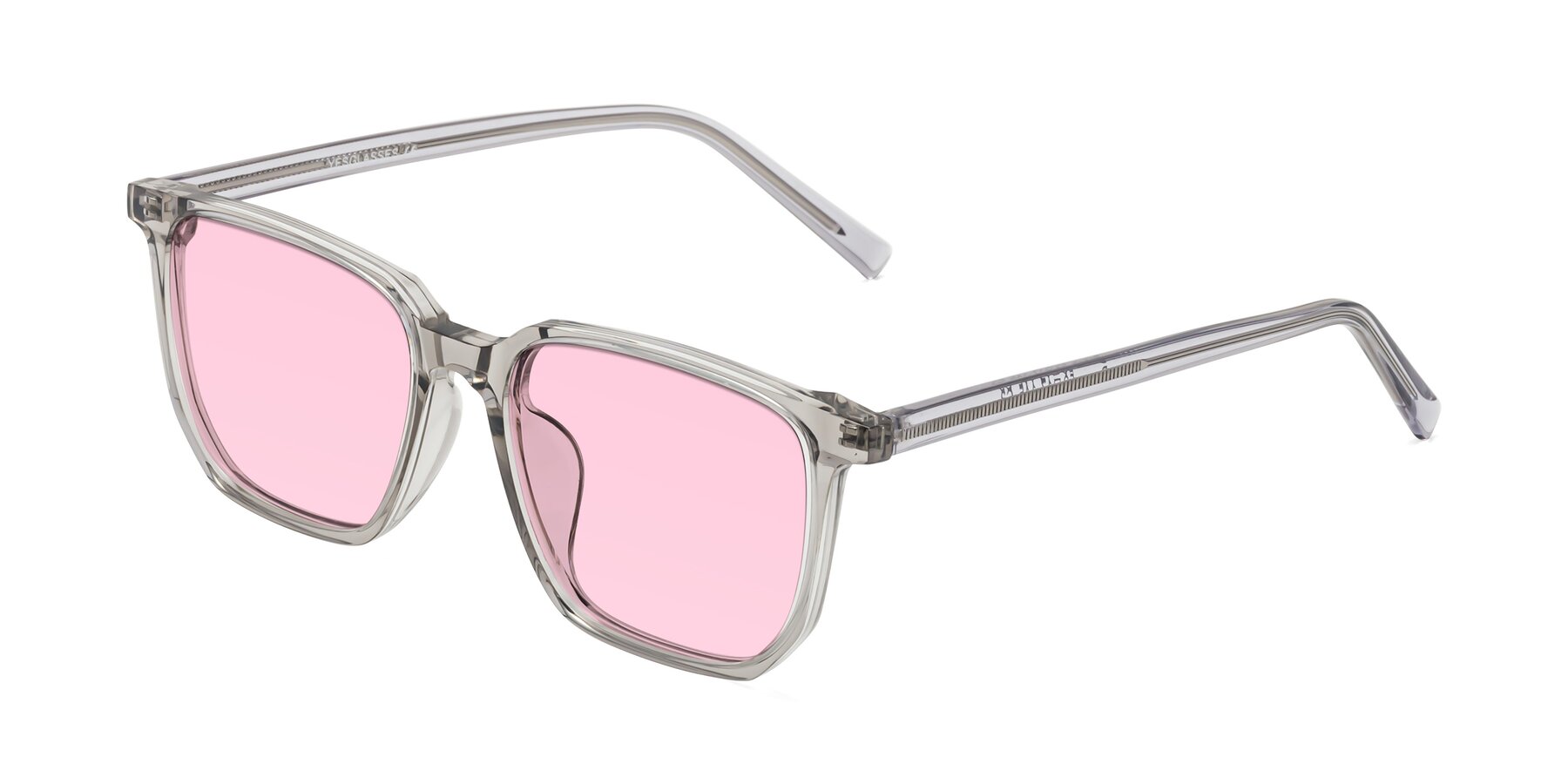 Angle of Brave in Translucent Gray with Light Pink Tinted Lenses