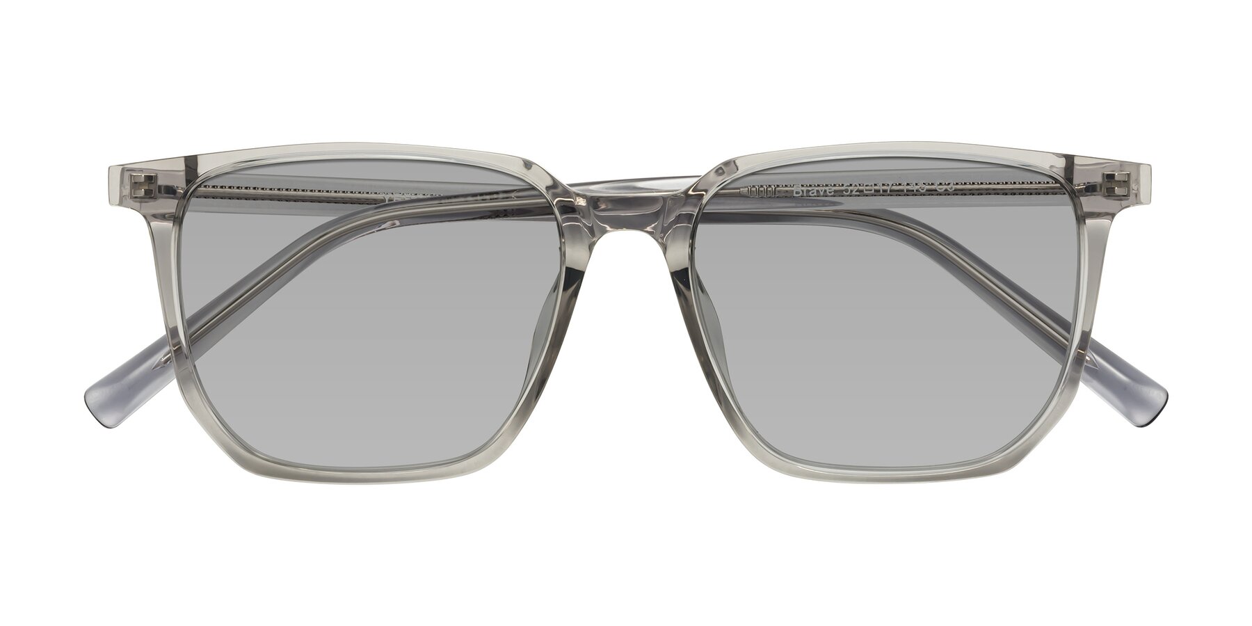 Folded Front of Brave in Translucent Gray with Light Gray Tinted Lenses