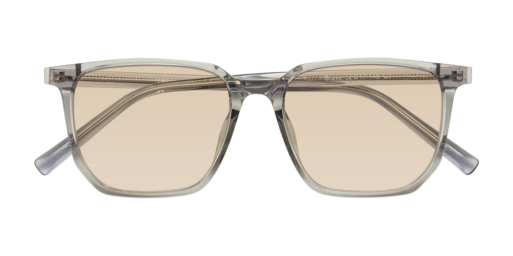 Folded Front of Brave in Translucent Gray with Light Brown Tinted Lenses