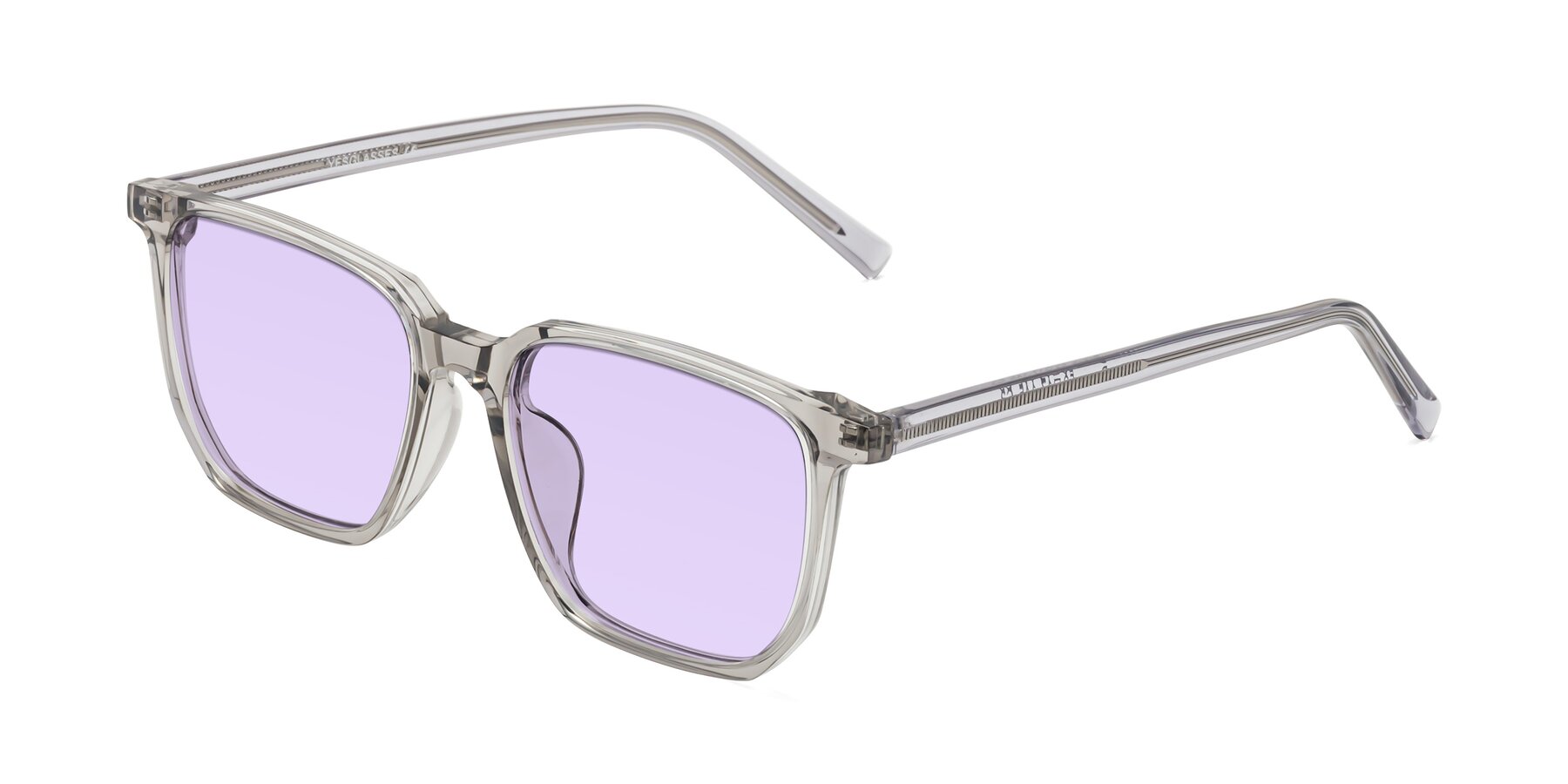 Angle of Brave in Translucent Gray with Light Purple Tinted Lenses