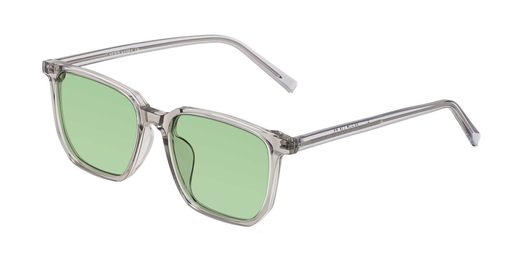 Angle of Brave in Translucent Gray with Medium Green Tinted Lenses