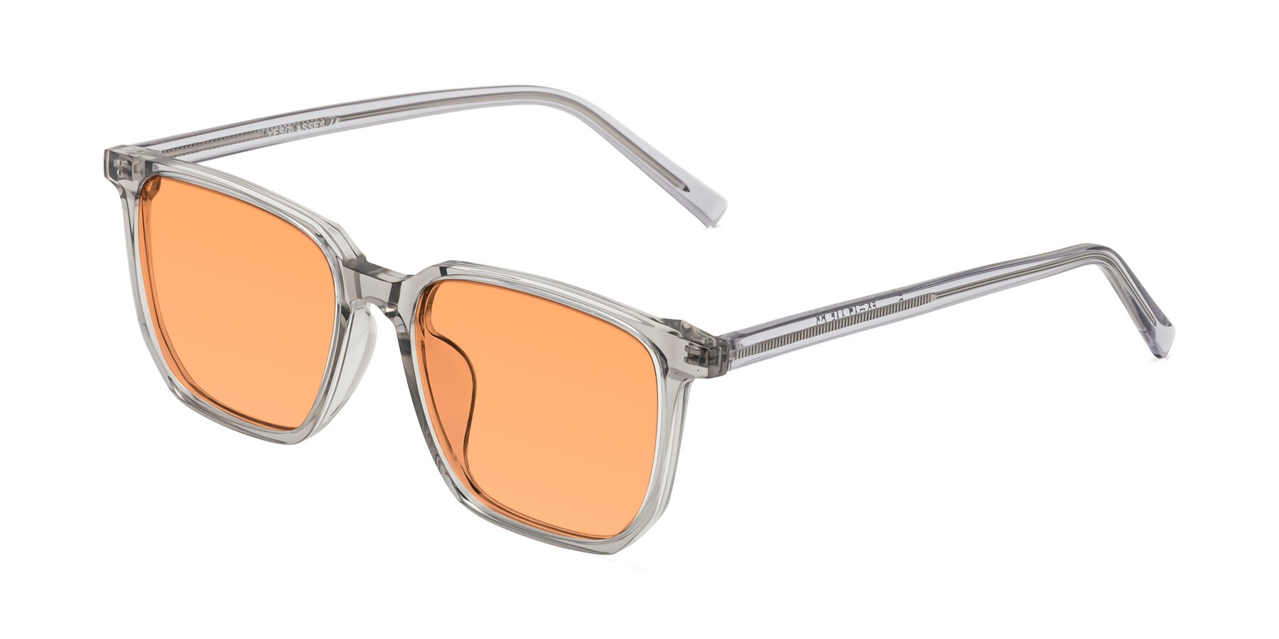 Angle of Brave in Translucent Gray with Medium Orange Tinted Lenses