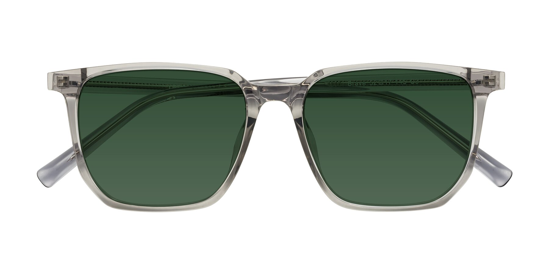 Folded Front of Brave in Translucent Gray with Green Tinted Lenses