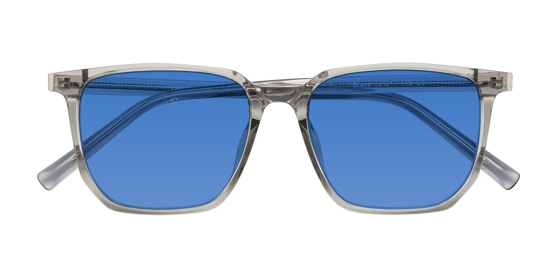 Folded Front of Brave in Translucent Gray with Blue Tinted Lenses