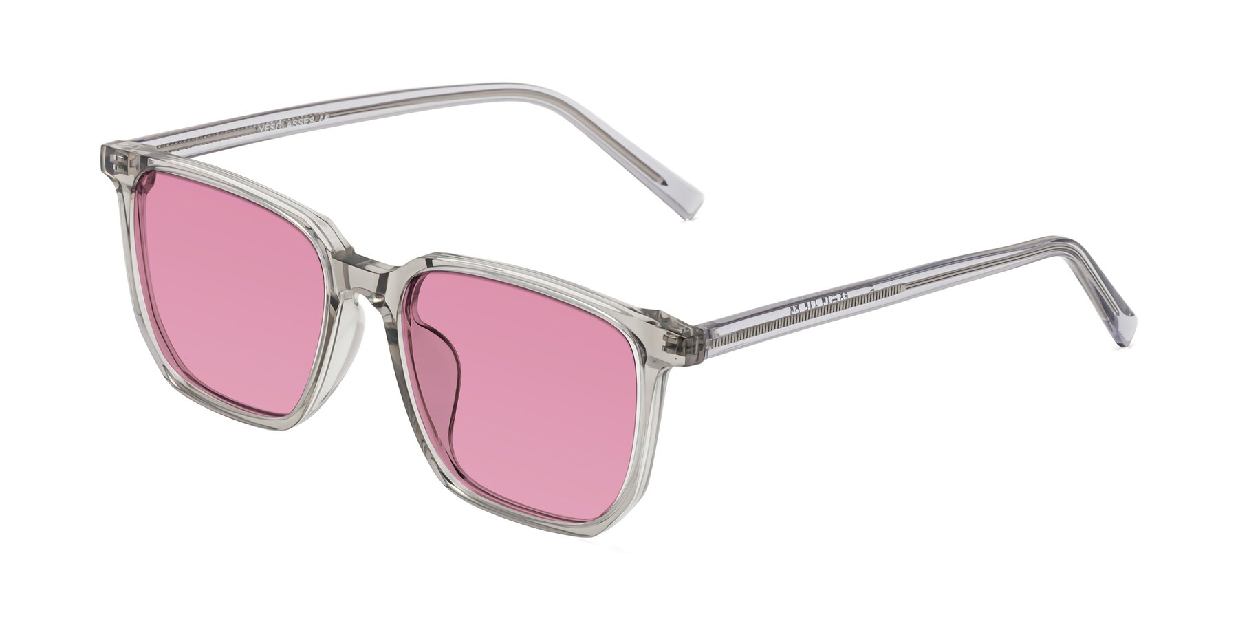Angle of Brave in Translucent Gray with Medium Wine Tinted Lenses
