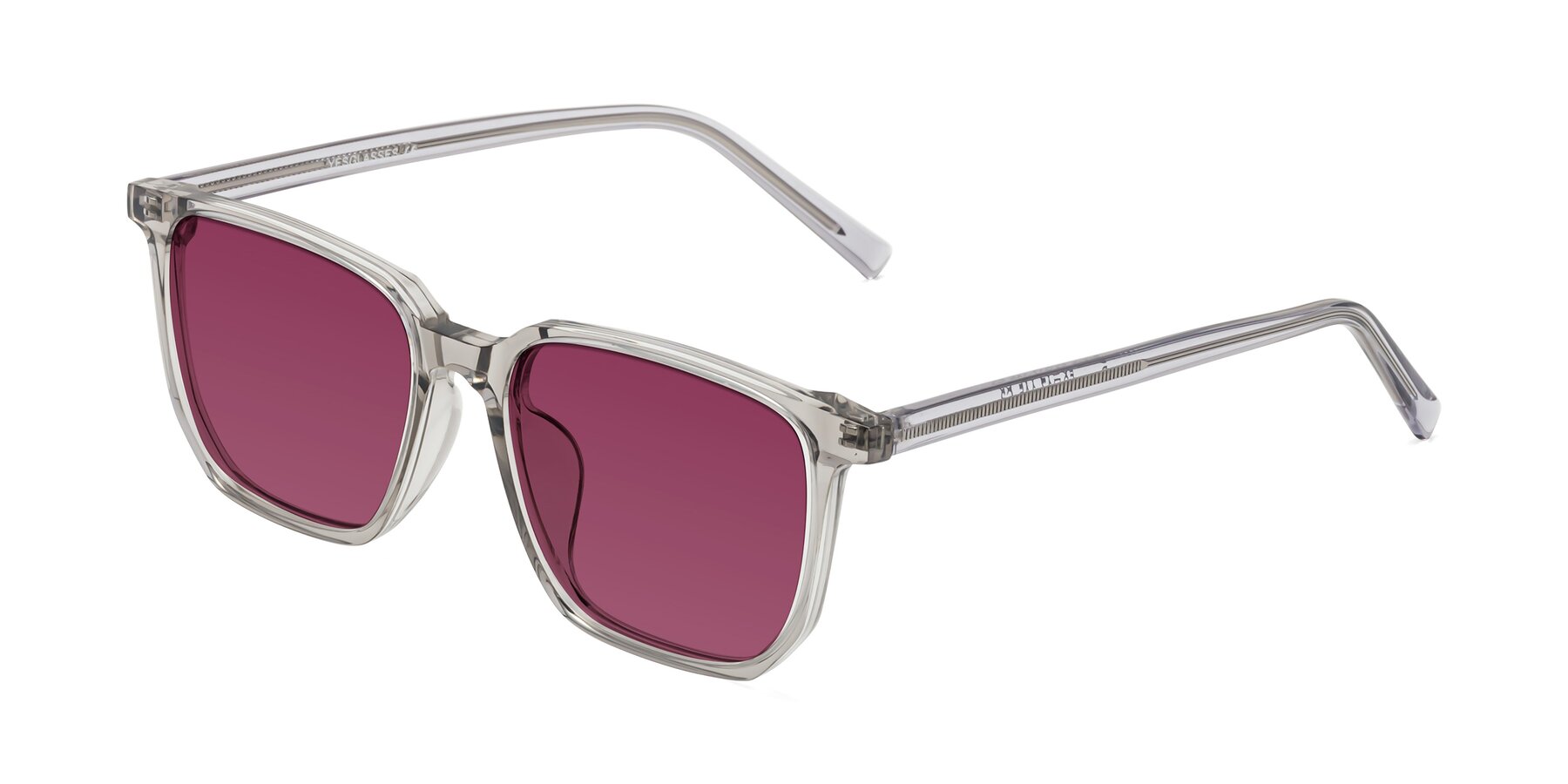 Angle of Brave in Translucent Gray with Wine Tinted Lenses