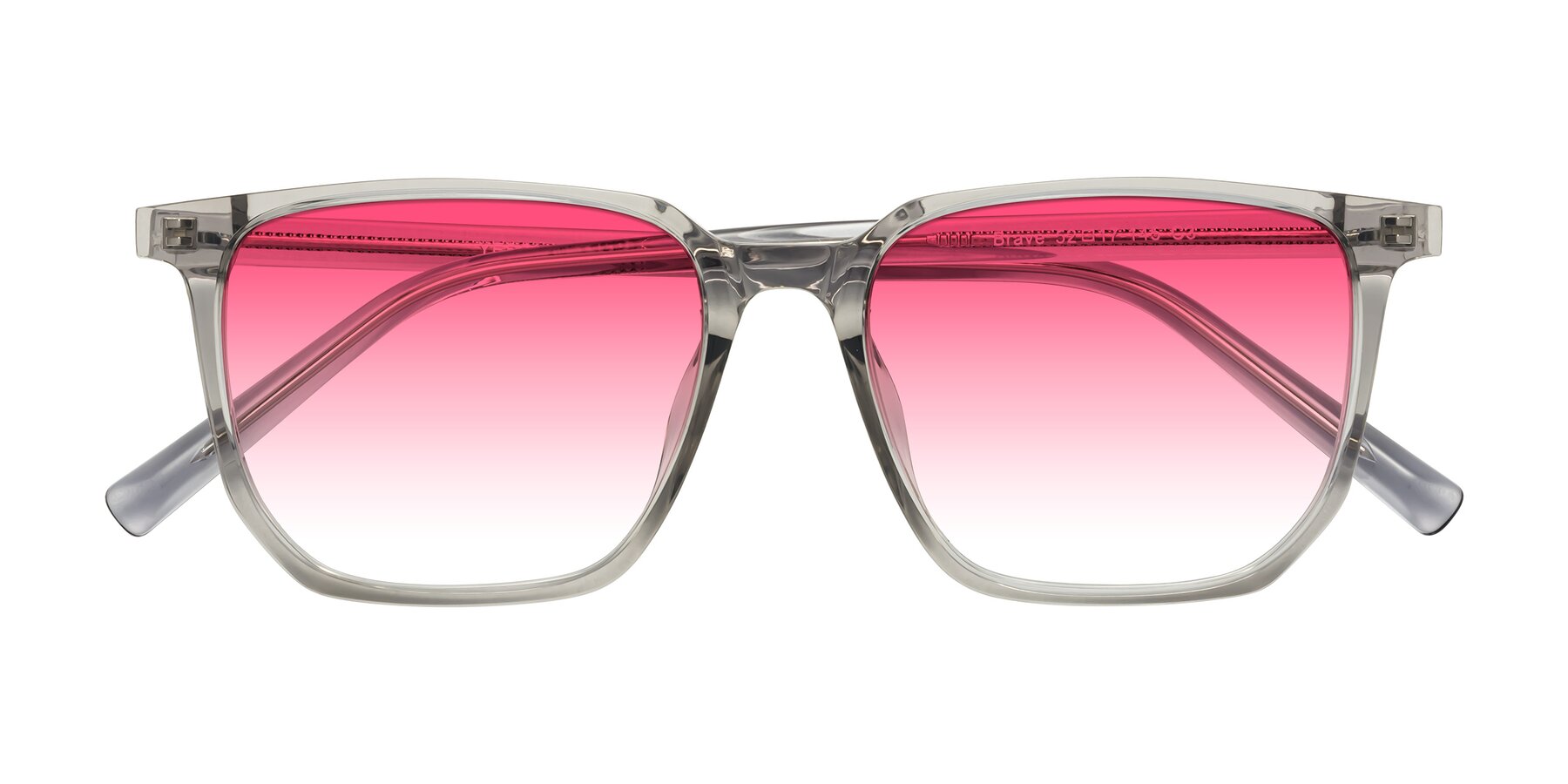 Folded Front of Brave in Translucent Gray with Pink Gradient Lenses