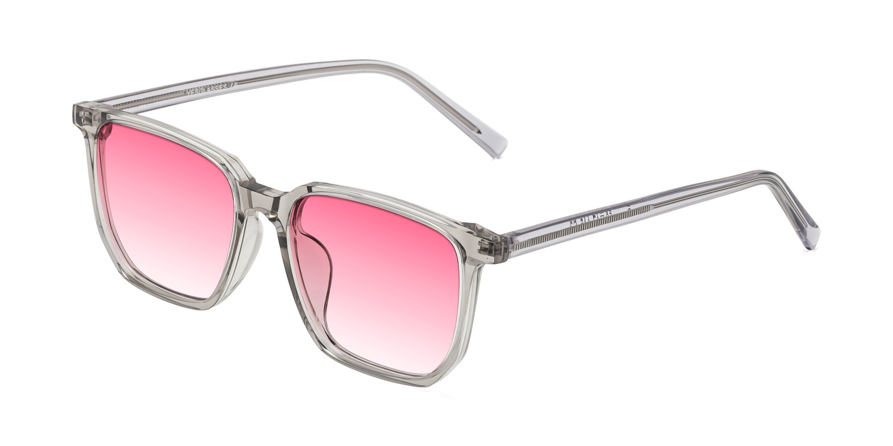 Angle of Brave in Translucent Gray with Pink Gradient Lenses