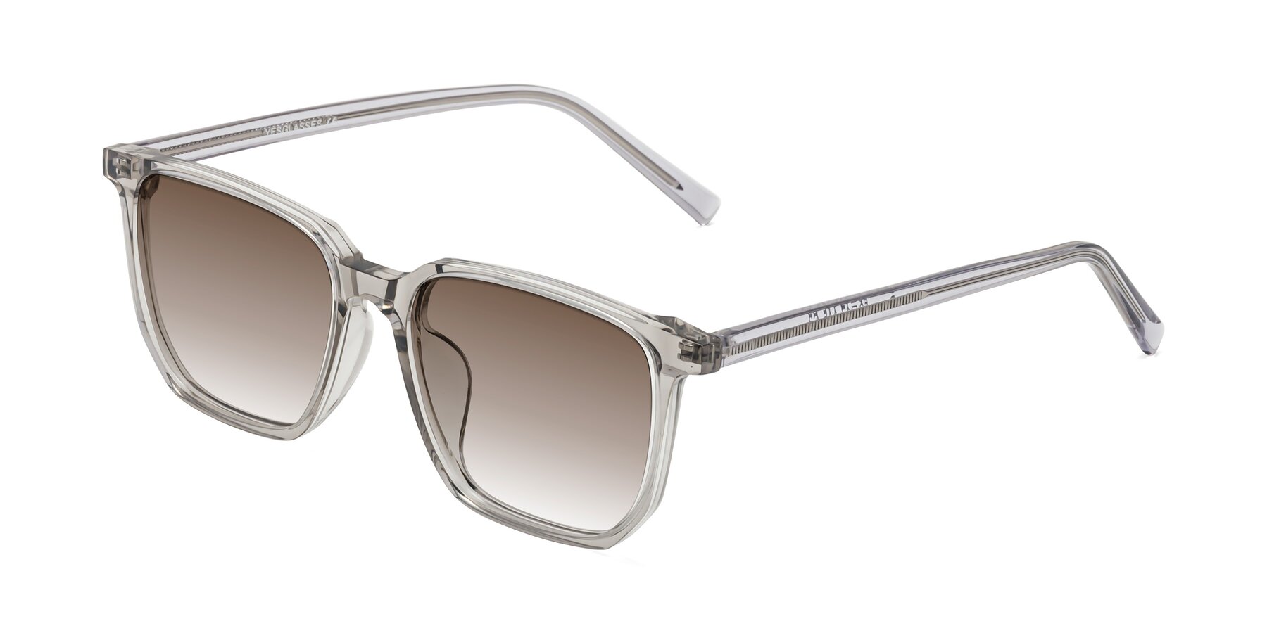 Angle of Brave in Translucent Gray with Brown Gradient Lenses