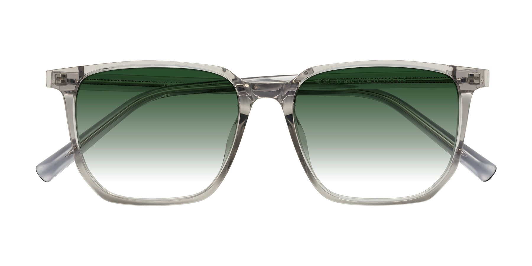 Folded Front of Brave in Translucent Gray with Green Gradient Lenses