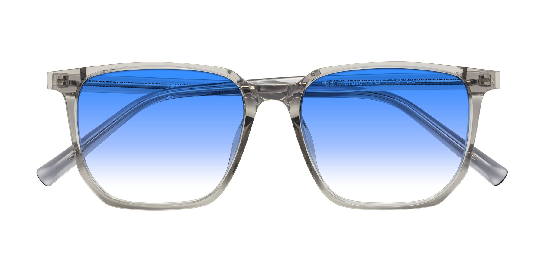 Folded Front of Brave in Translucent Gray with Blue Gradient Lenses