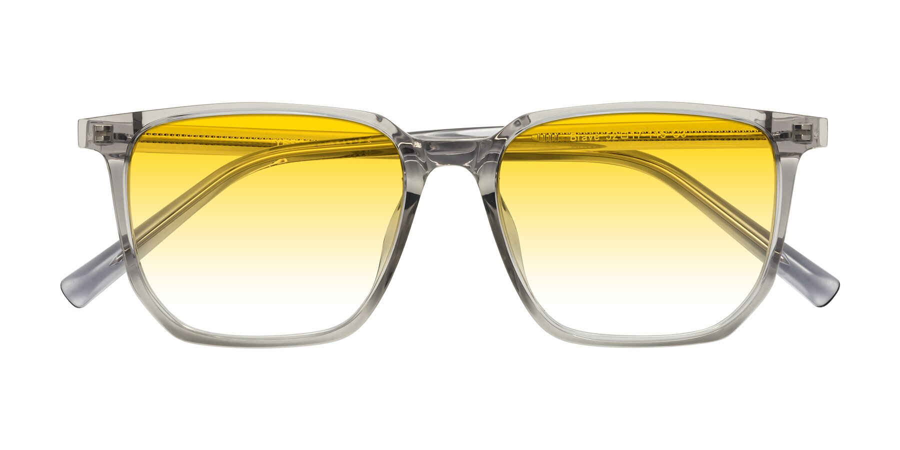 Folded Front of Brave in Translucent Gray with Yellow Gradient Lenses